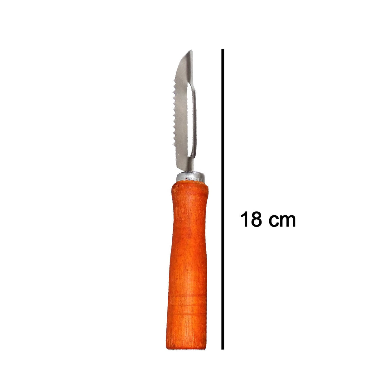 Efficient wooden handle peeler for quick and easy peeling of various vegetables.